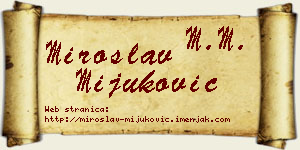 Miroslav Mijuković vizit kartica